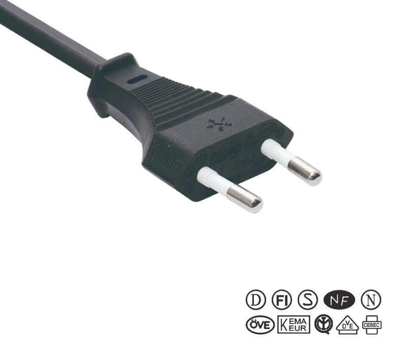 JT007/FY001 2,5 A 250 V europski standardni dvopolni utikač